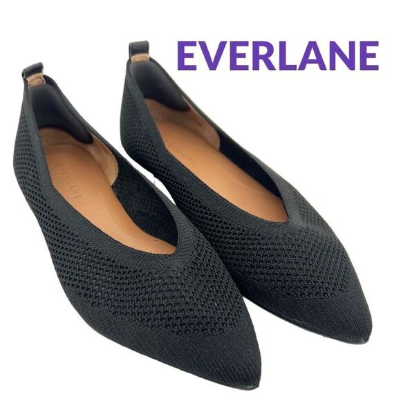Everlane The 40-Hour Flat in ReKnit Women’s 6.5 Black Comfortable Pointed Toe - Picture 1 of 12